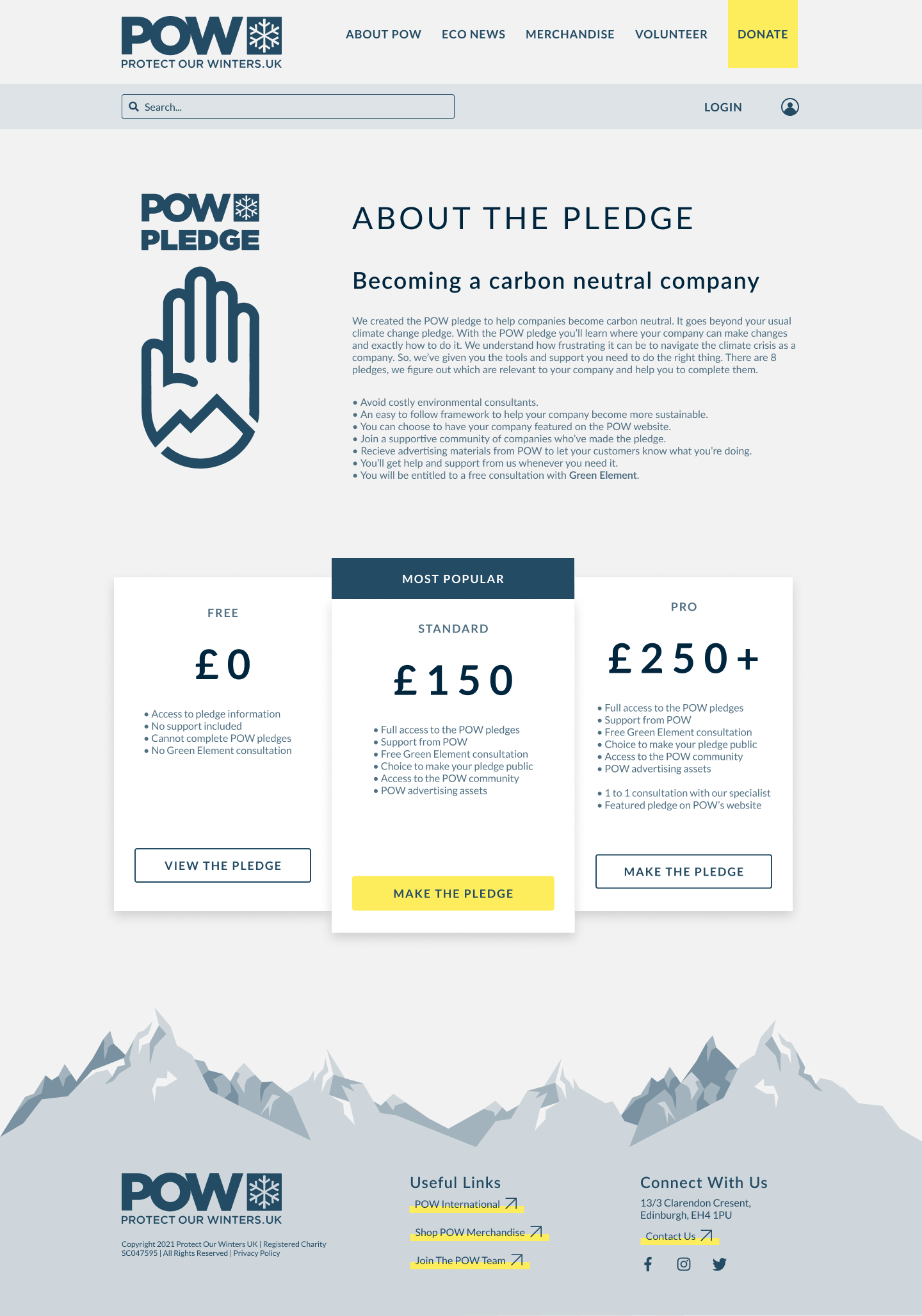 Redesigned about the pledge page